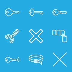 Set of 9 close outline icons