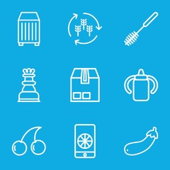 Set of 9 closeup outline icons