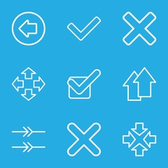 Set of 9 right outline icons