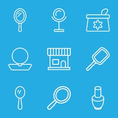 Set of 9 cosmetics outline icons