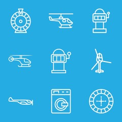 Set of 9 spin outline icons