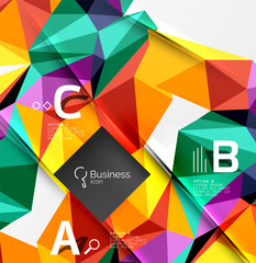 3d polygonal object triangles, abstract background