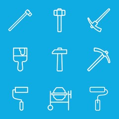 Set of 9 renovation outline icons