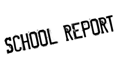 School Report rubber stamp. Grunge design with dust scratches. Effects can be easily removed for a clean, crisp look. Color is easily changed.