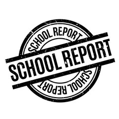 Obraz premium School Report rubber stamp. Grunge design with dust scratches. Effects can be easily removed for a clean, crisp look. Color is easily changed.