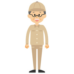 おじさん工場作業員_笑顔_15シリーズ