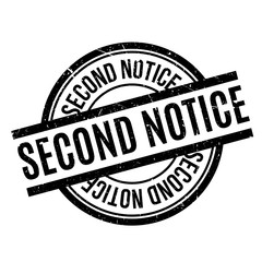 Second Notice rubber stamp. Grunge design with dust scratches. Effects can be easily removed for a clean, crisp look. Color is easily changed.