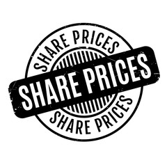 Share Prices rubber stamp. Grunge design with dust scratches. Effects can be easily removed for a clean, crisp look. Color is easily changed.