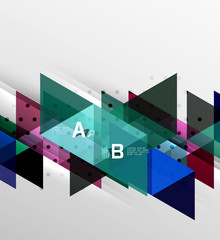 Color transparent trianlge tiles with infographic elements