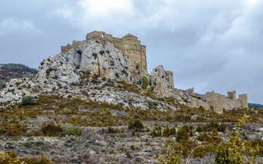Fototapeta na wymiar Loarre Castle (Castillo de Loarre) in Huesca Province Aragon Spain