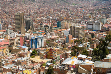 Fototapeta na wymiar Häusermeer im Talkessel von La Paz, Bolivien