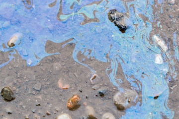 traces of gasoline on water