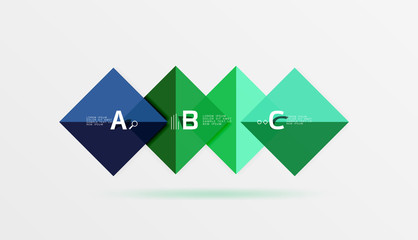 Overlapping square infographics