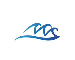 Fototapeta na wymiar Wave water beach or sea blue logo