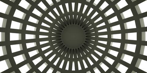 Monochrome circle abstract, 3 d render