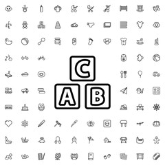 ABC cube icon illustration
