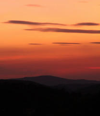 Amazing colourful sunrise view in mountains near Vipava valley, Slovenia