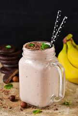 Detox Drink - Banana smoothie with chocolate paste