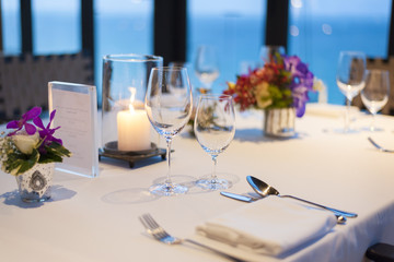 Romantic dinner setting