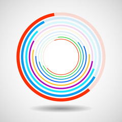 Abstract circle with lines, geometric logo, vector