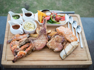 Set of steaks for dinner