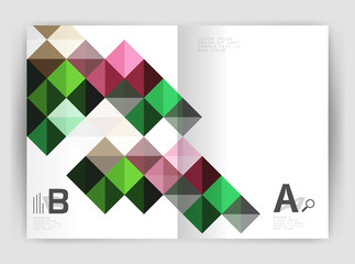 Fototapeta premium Vector square minimalistic abstract background, print template business brochure a4