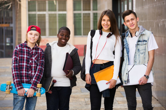 Teenage students close to university
