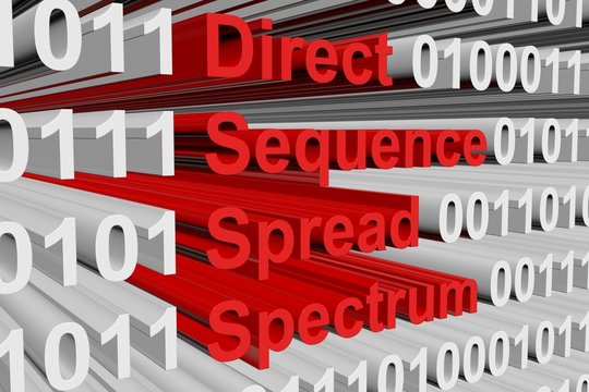 direct sequence spread spectrum in the form of binary code, 3D illustration