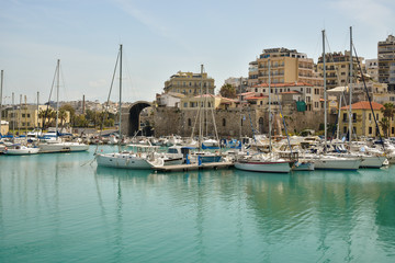 boats and yachts in the port