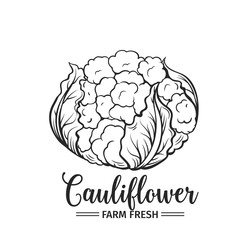 Hand drawn cauliflower icon.