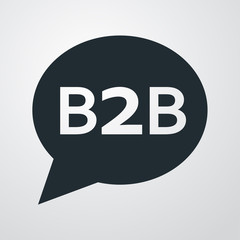 Icono plano burbuja B2B en fondo degradado