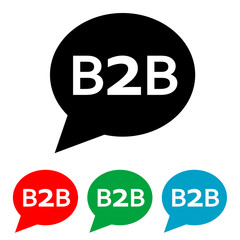 Icono plano burbuja B2B en varios colores