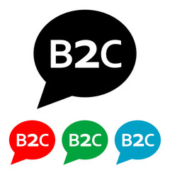 Icono plano burbuja B2C en varios colores