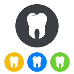 Icono plano muela en circulo varios colores