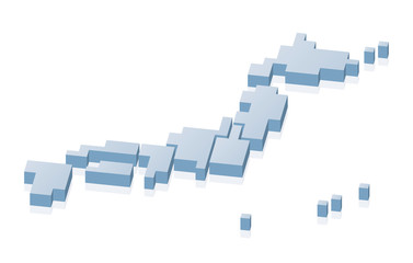 日本地図　ピクセル