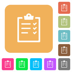 Task list rounded square flat icons