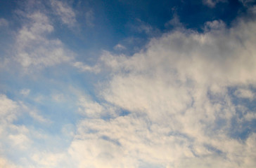 White clouds in blue sky