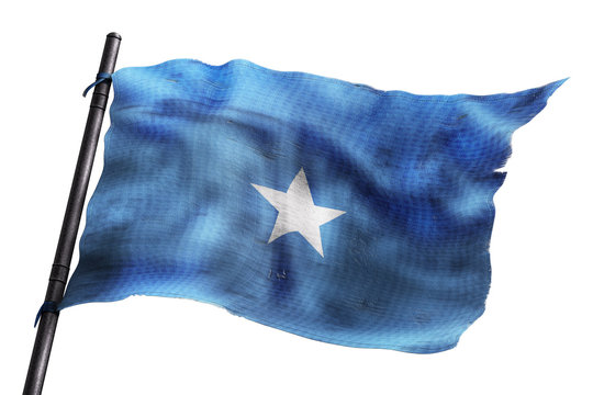 Drapeau de Somalie sur fond blanc 