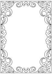 Decorative floral   frame coloring page
