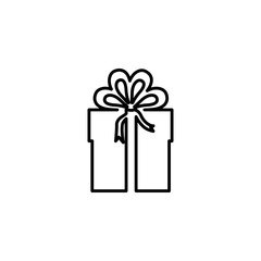 monochrome contour with gift box icon vector illustration