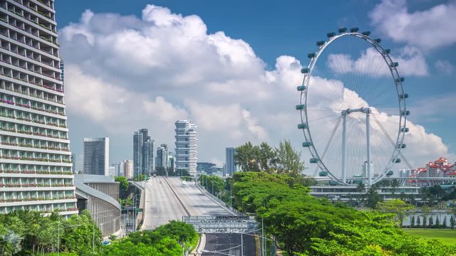 Singapore Wheel Day Timelapse Traffic Jam
