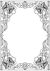 Decorative floral   frame coloring page
