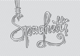 The word Spaghetti with pasta letters 