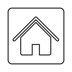 Fototapeta na wymiar monochrome contour square with house icon vector illustration