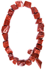 ABC, Latin alphabet, mosaics of natural stone, red marble, letter, Q