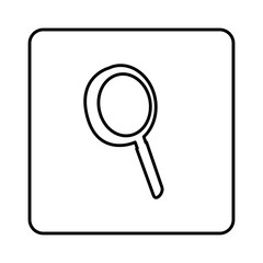 monochrome contour square with magnifying glass icon vector illustration
