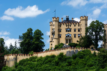 Fototapeta na wymiar A view to Hohenschwangau Castle, palace in Bavaria southern Germany.
