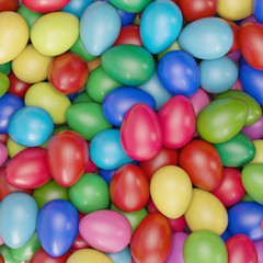 Bunte Ostereier zu Ostern in vielen Farben