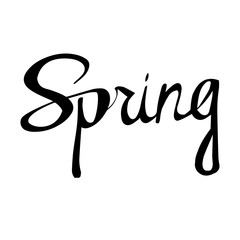 The inscription spring, lettering