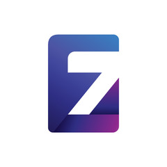 Vector abstract letter E,Z logo design concept. Origami paper icon set